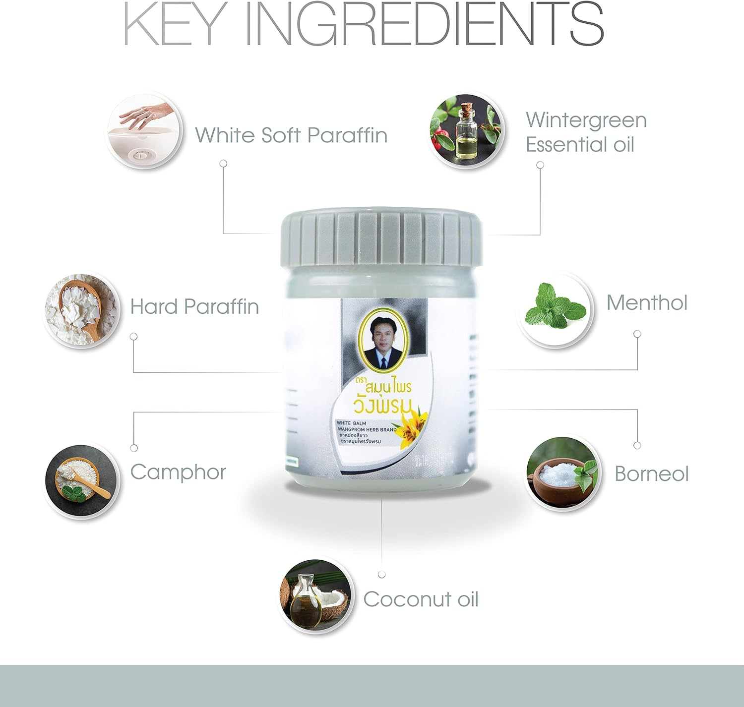 Wang Prom Herbal Balm 50G (Pack of 3) (White) image number 6