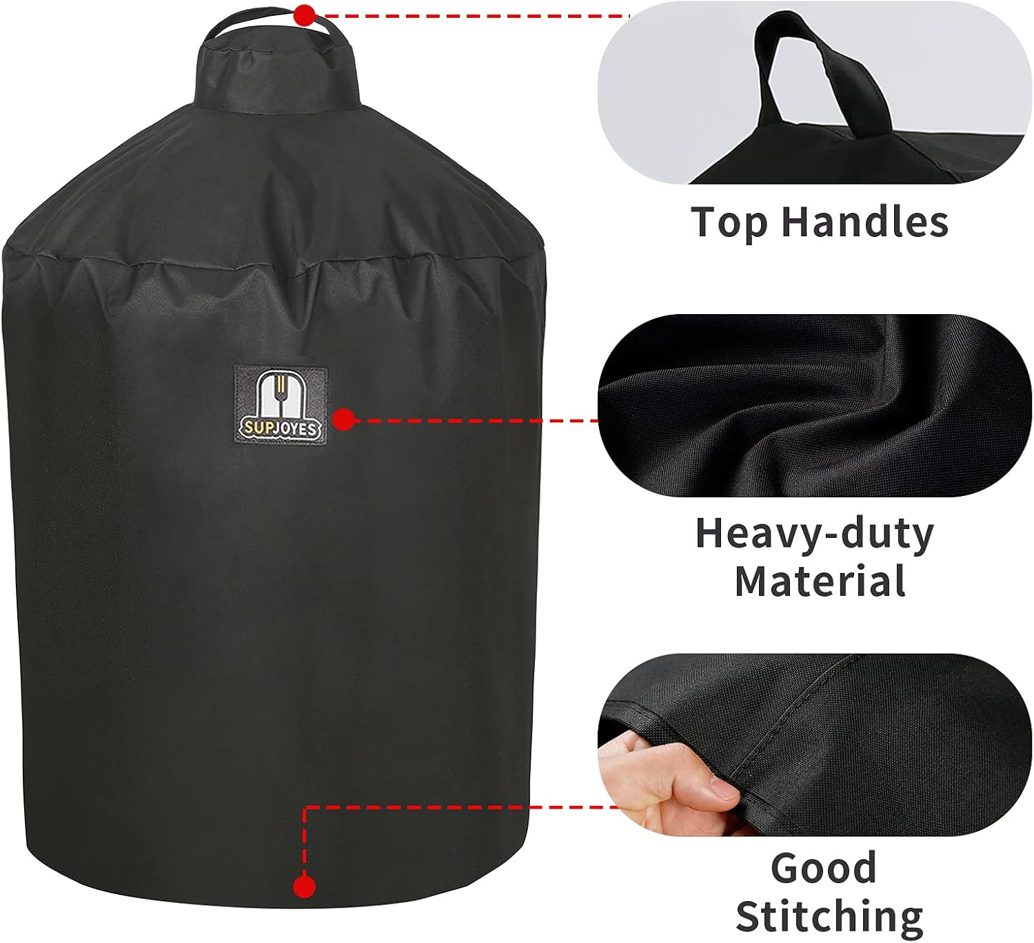 SUPJOYES Cover for Large Big Green Egg, Grill Accessories for Large Big Green Egg, Heavy Duty Waterproof Grill Covers image number 3