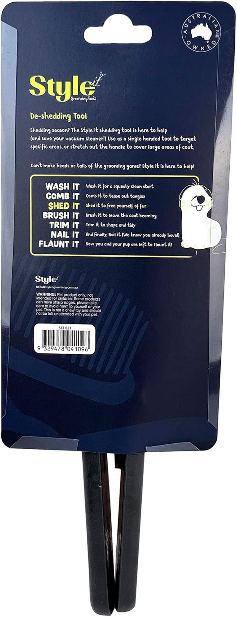 Style It Dog Grooming De-Shedding Tool - De-Tangling Edge Comb, Effectively Eliminates Loose Hair, Promotes a Healthy Coat image number 1