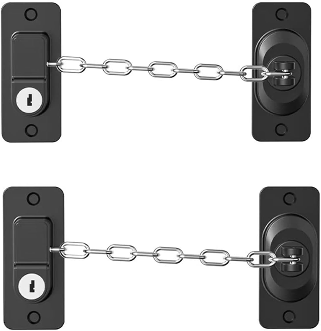 Refrigerator Lock (2 Pack), Heavy Duty Combination Fridge Lock, for Fridge, Cabinets, Window, Drawers and Child Safety Cabinet Locks, Strong Non-Marking Adhesive No Drilling (A, Black)