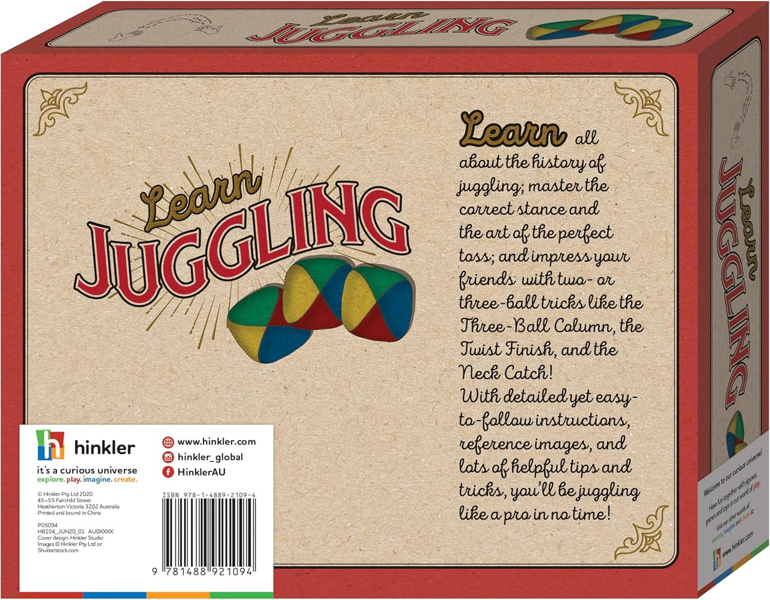 Learn Juggling - Retro Box Set with Instruction Book and Three Quality Juggling Balls