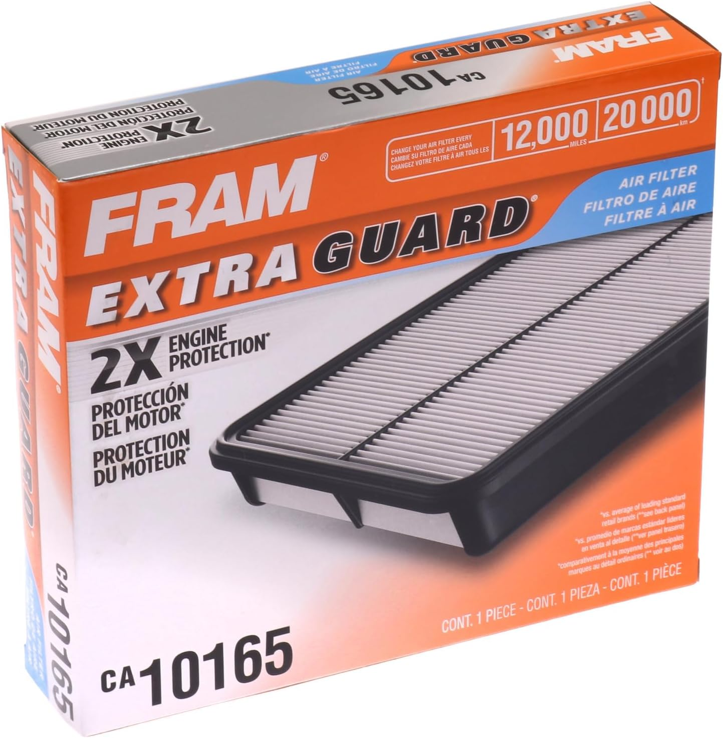 FRAM Extra Guard CA10165 Replacement Engine Air Filter for 2006-2011 Honda Civic (1.8L) Model, Provides up to 12 Months or 12,000 Miles Filter Protection image number 2