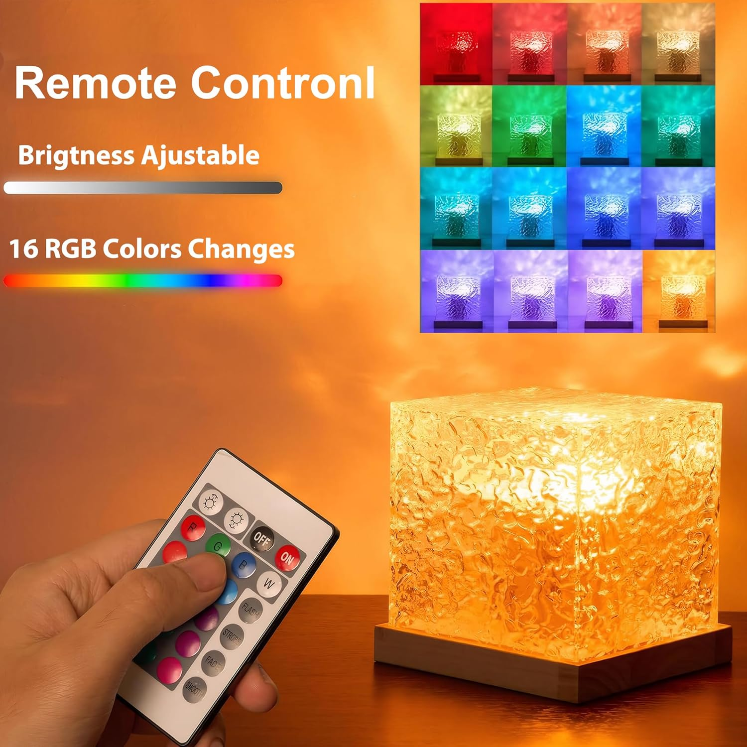 OMIPAWZ Ocean Wave Lamp, 16 Colors RGB Aurora Northern Lights Projector Lamp for Bedroom Living Room Decor image number 1