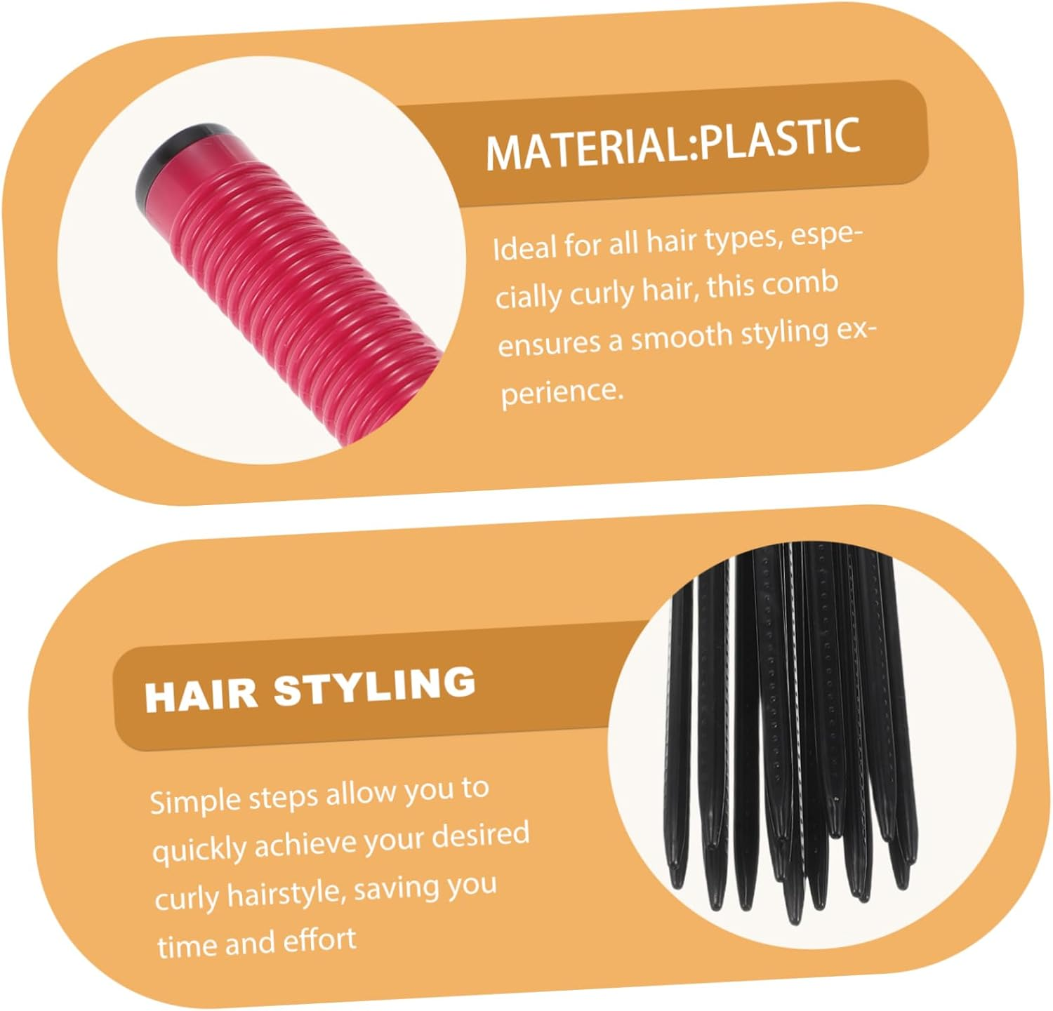 BIUDECO Heatless Curly Hair Comb Afro Comb for Women Curly Hair Products Professional Curler image number 5