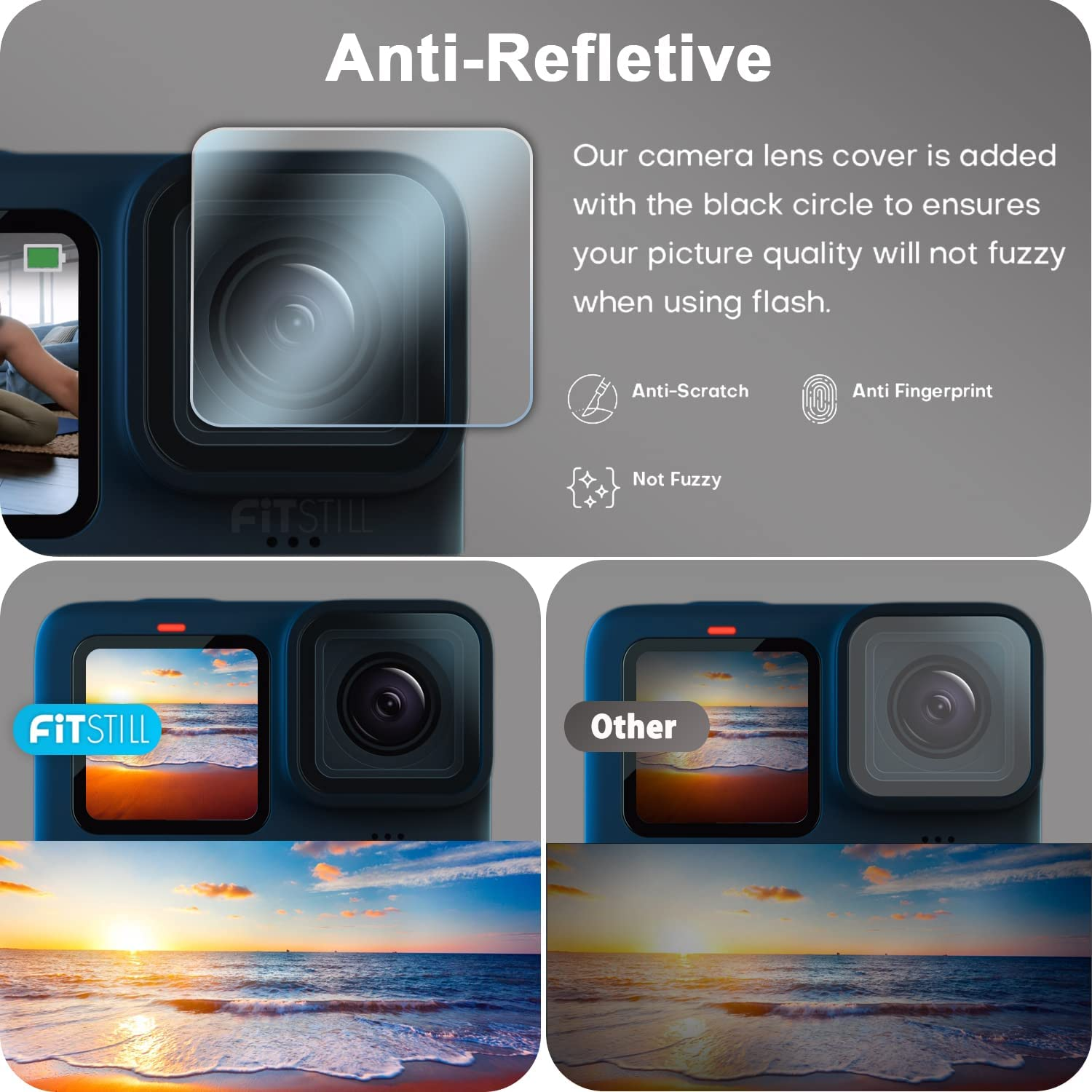 Fitstill 60M/196FT Underwater Waterproof Case with Dive Filters Compatible for Go Pro Hero 12 Black/Hero 11 Black/Hero 10 Black/Hero 9 Black,Monopod Floating Hand Grip Dive Accessory Kit image number 2