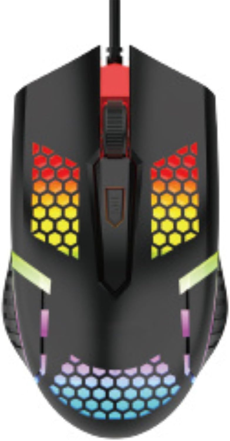 Gaming Keyboard Mouse and Mouse Pad Combo Set- Ergonomic Rainbow RGB Backlight USB Wired for PC Laptop for Working Gaming - Keyboard, Mouse, Pad (Black) - White image number 5