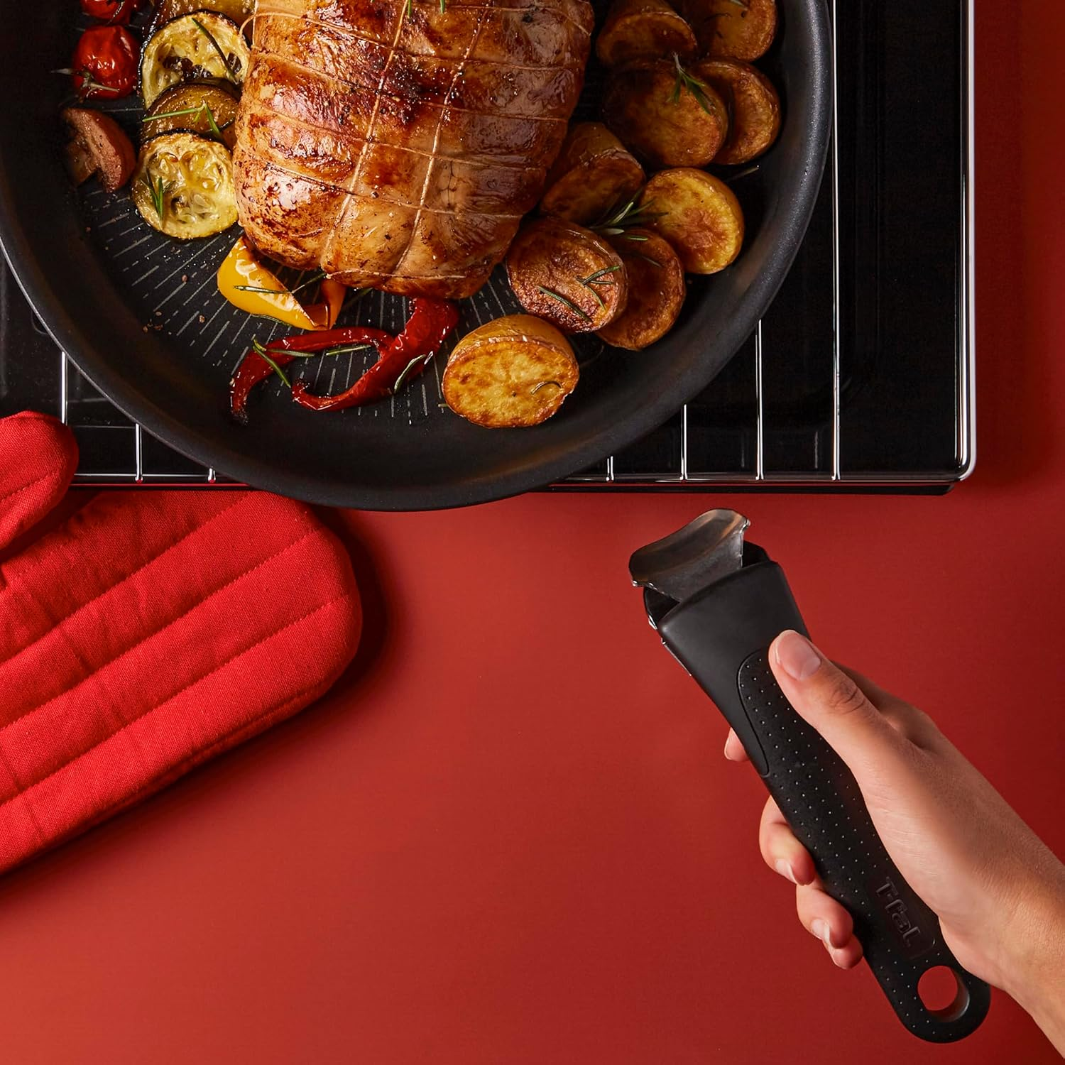 Tefal Ingenio Black Removable Handle Stackable Removable 3 Point Security Lock Expertise L9863302 image number 2