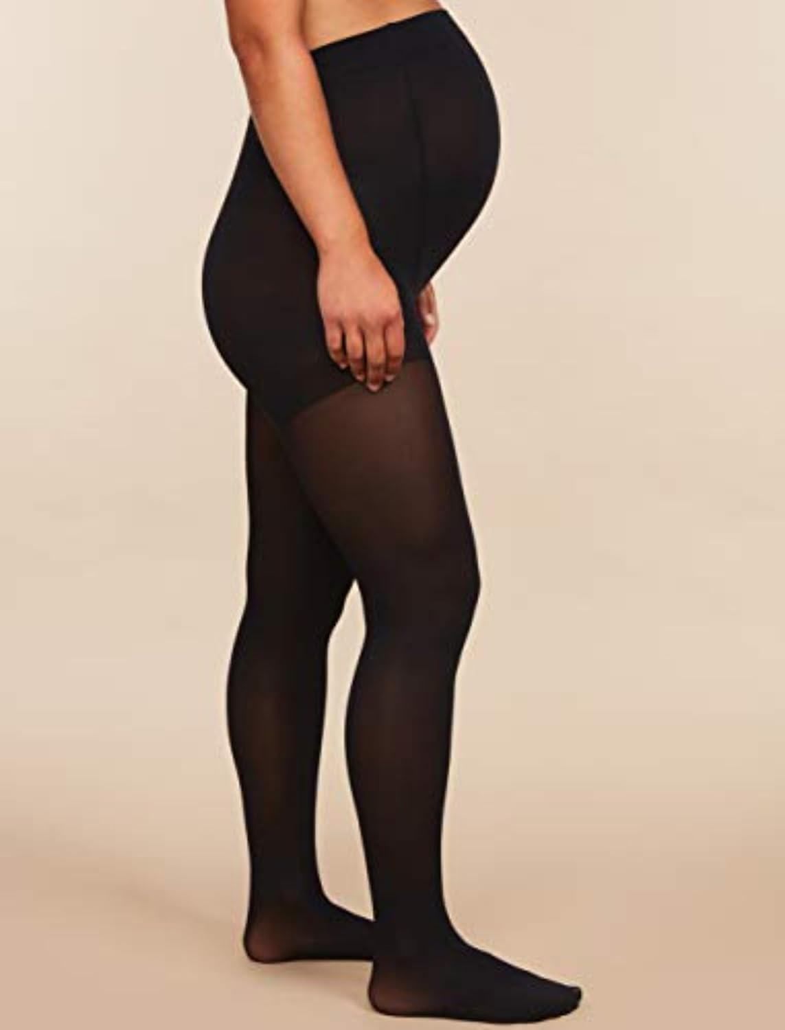 Motherhood Maternity Womens Maternity Support Pantyhose Pregnancy over the Belly Opaque image number 2