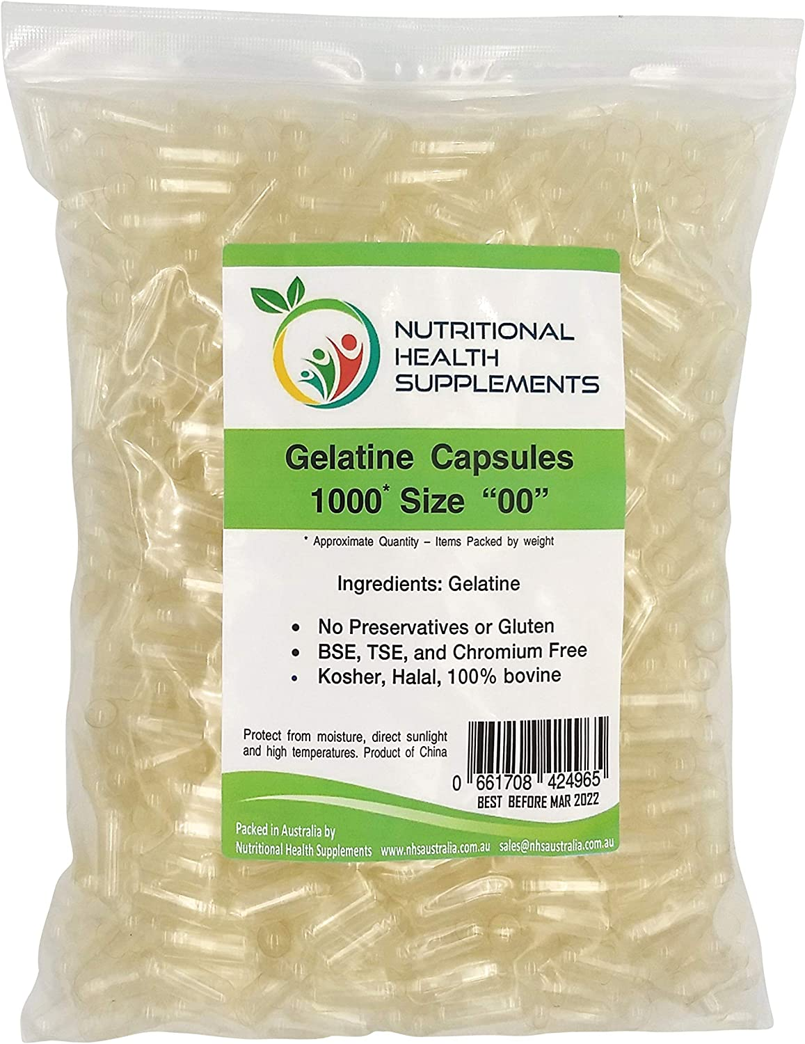 1000 Size 00 Empty Clear Gelatin Capsules Kosher Halal Gelatine Gel Caps image number 2