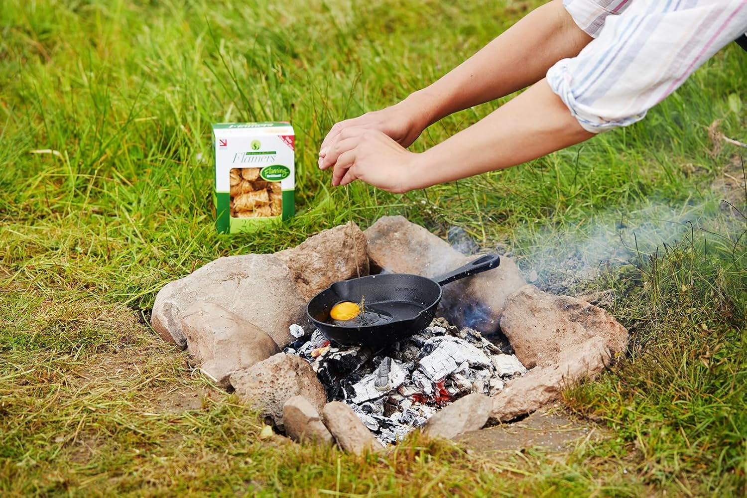 Flamers Firelighters - 50 Units Natural Fire Lighters for Wood Burner Firepit BBQ Pizza Oven Fireplace Chimenea Barbecue Fire Starter - Firestarter for Kiln Dried Kindling Log Coal Charcoal Briquette image number 2