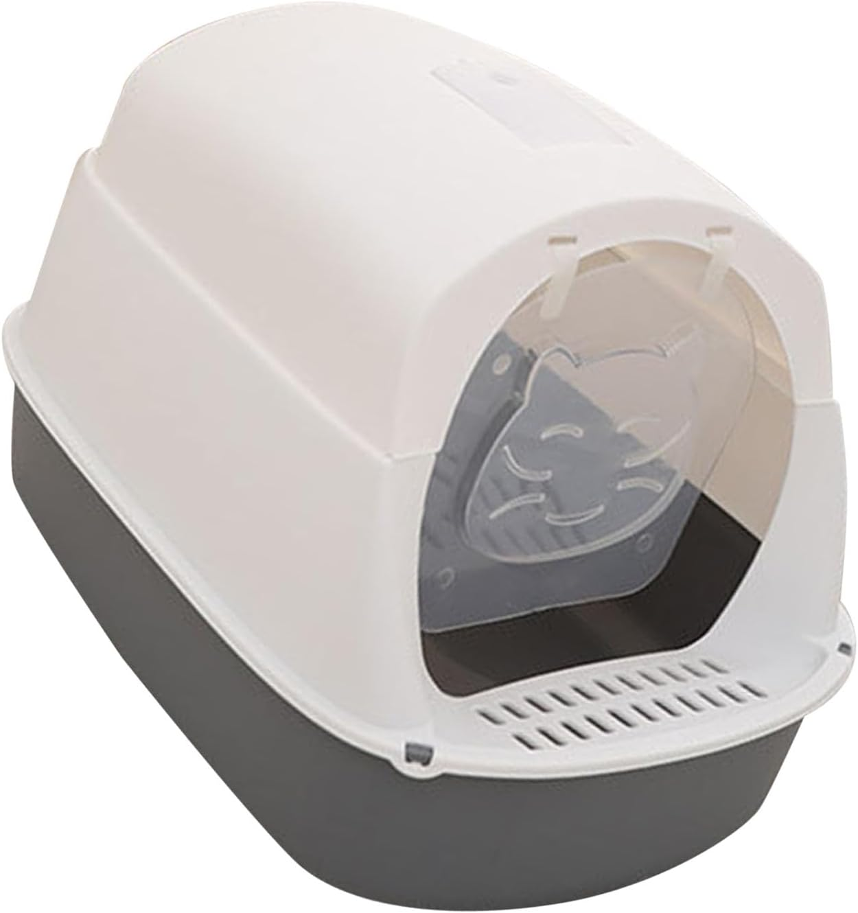 Enclosed Cat Litter Box, Sturdy Structure Odor Proof Scratch Resistant Kitten Toilet Box Cat Potty, Portable Cat Toilet Enclosed Litter Box Kitten Toilet for Indoor Cats Grey image number 1