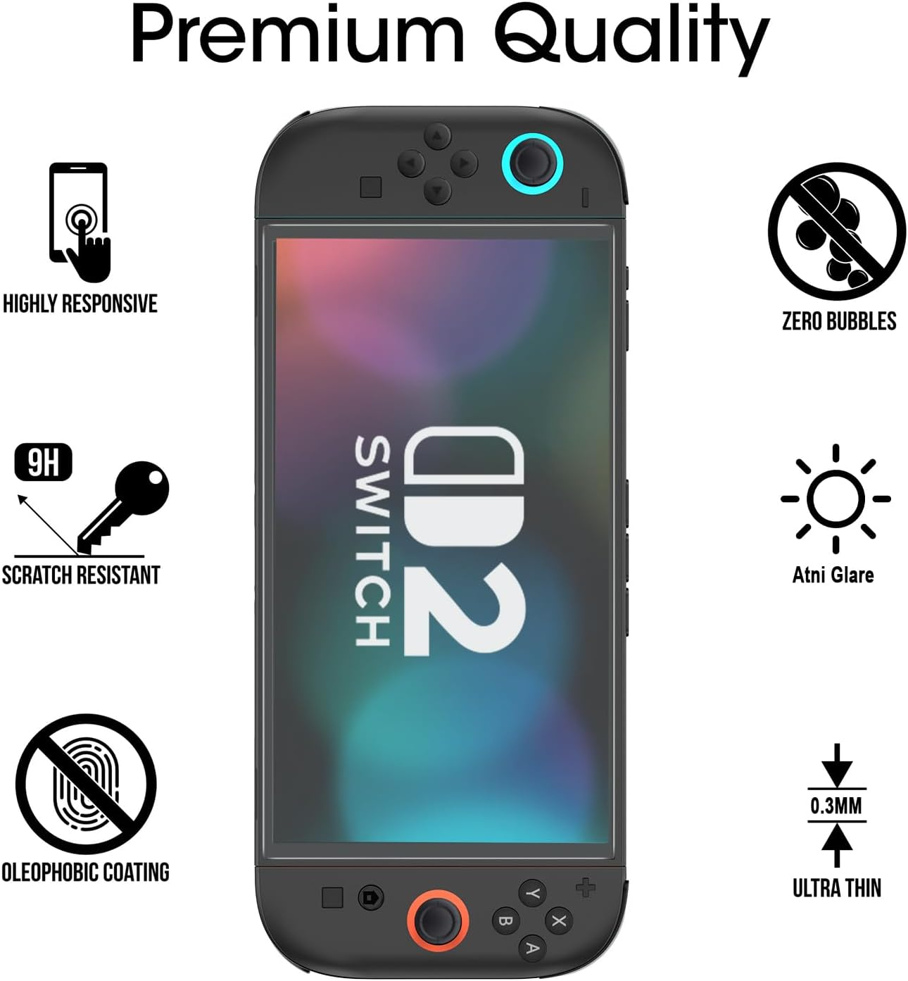 Amfilm Onetouch Matte Tempered Glass Screen Protector Designed for Nintendo Switch 2 Model 2025 - with Auto Alignment Kit, Anti-Glare & Anti-Fingerprint, Bubble Free [2-Pack] image number 4