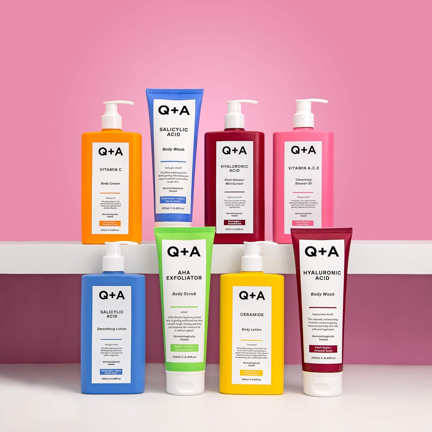 Q+A AHA Exfoliator Body Scrub for Rejuvenating Body Care, a Blend of Aha&rsquo;S Lactic Acid and Glycolic Acid Combined with Exfoliants, Improves Skin Texture and Promotes Soft and Supple Skin, 250Ml