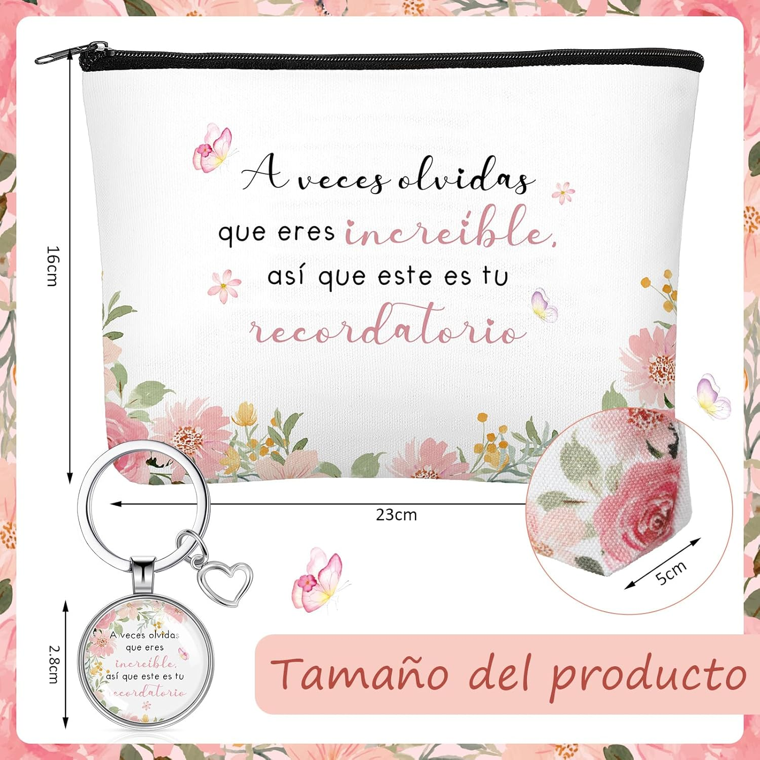 Xuniea Inspirational Gifts for Women Cosmetic Bags Inspirational Keychain