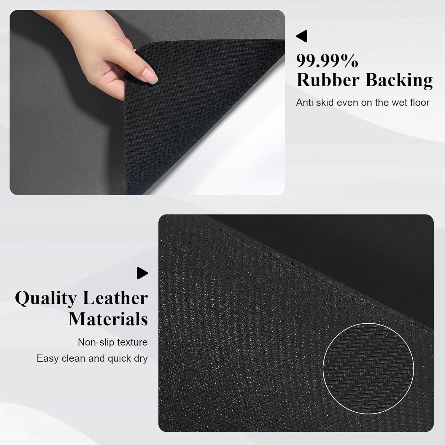 Dish Drying Mat for Kitchen Counter, Rubber Backing Draining Mat ,Hide Stain anti Absorbent for Kitchen Counter, ,Easy to Clean Kitchen Accessories (Dark Grey, 40X60) image number 7