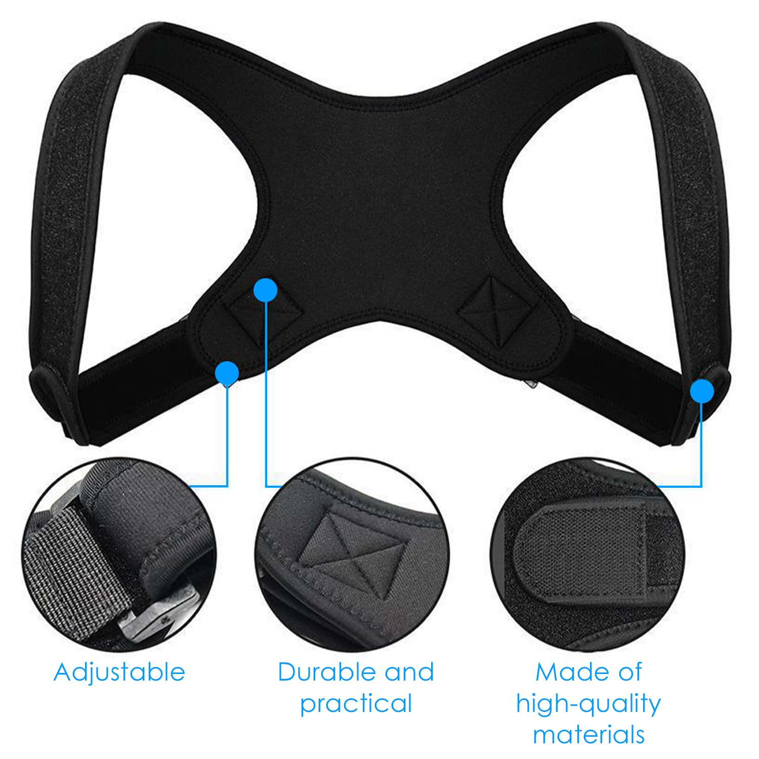 Posture Corrector for Men & Women ,Adjustable Upper Back Brace for Spine Alignment, Shoulder & Neck Support , Breathable Back Straightener for Clavicle, Slouching & Posture Correction Pain Relief image number 1