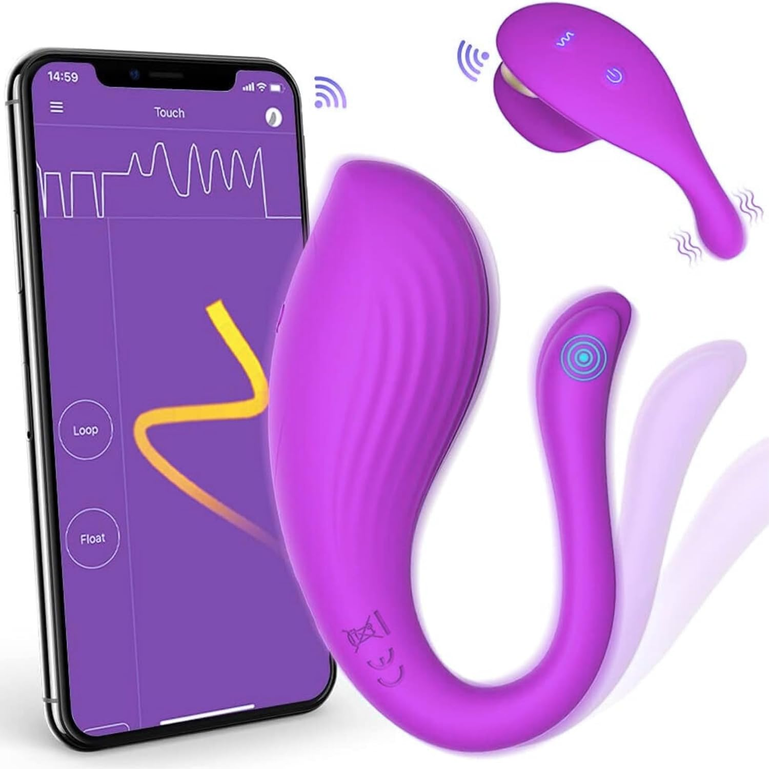 PLEASURE PULSE Wearable G Spot & Clitoral Vibrator &ndash; App & Remote Control Panty Vibrator for Women & Couples, 9+9 Vibration Modes, Magnetic Clip, Rechargeable Silicone Sex Toy for Clit, Vaginal, Anal & Nipple Play &ndash; Euphoria Plum image number 6