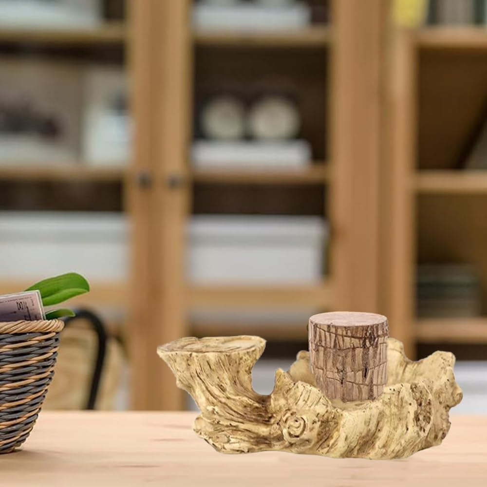 Brazilian Wood Hydroponic Plant Tray, Resin Flowerpot, Indoor Air Purifying, Tabletop Decoration image number 2