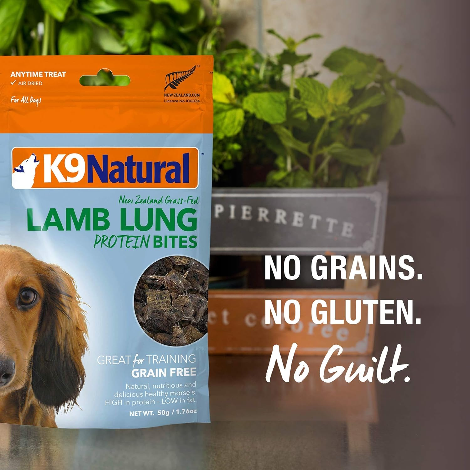 K9 Natural Grain-Free Air Dried Dog Treat Protein Bites (Beef Lung, 60G)