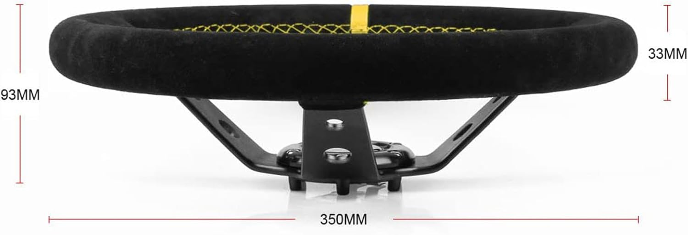 Leather Steering Wheel 350Mm 6 Bolt Suede Leather Sport Racing Drifting Modification image number 6