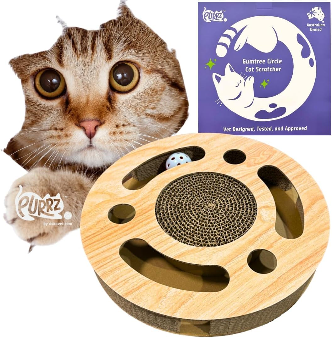2-In-1 Cardboard Pet Cat Scratcher Toy Series | Scratching Board & Cozy Bed, Interactive Ball & Tunnel Design, Supports Pet Behavior & Relieves Stress, Ideal for Indoor Kittens and Cats, Circle image number 6