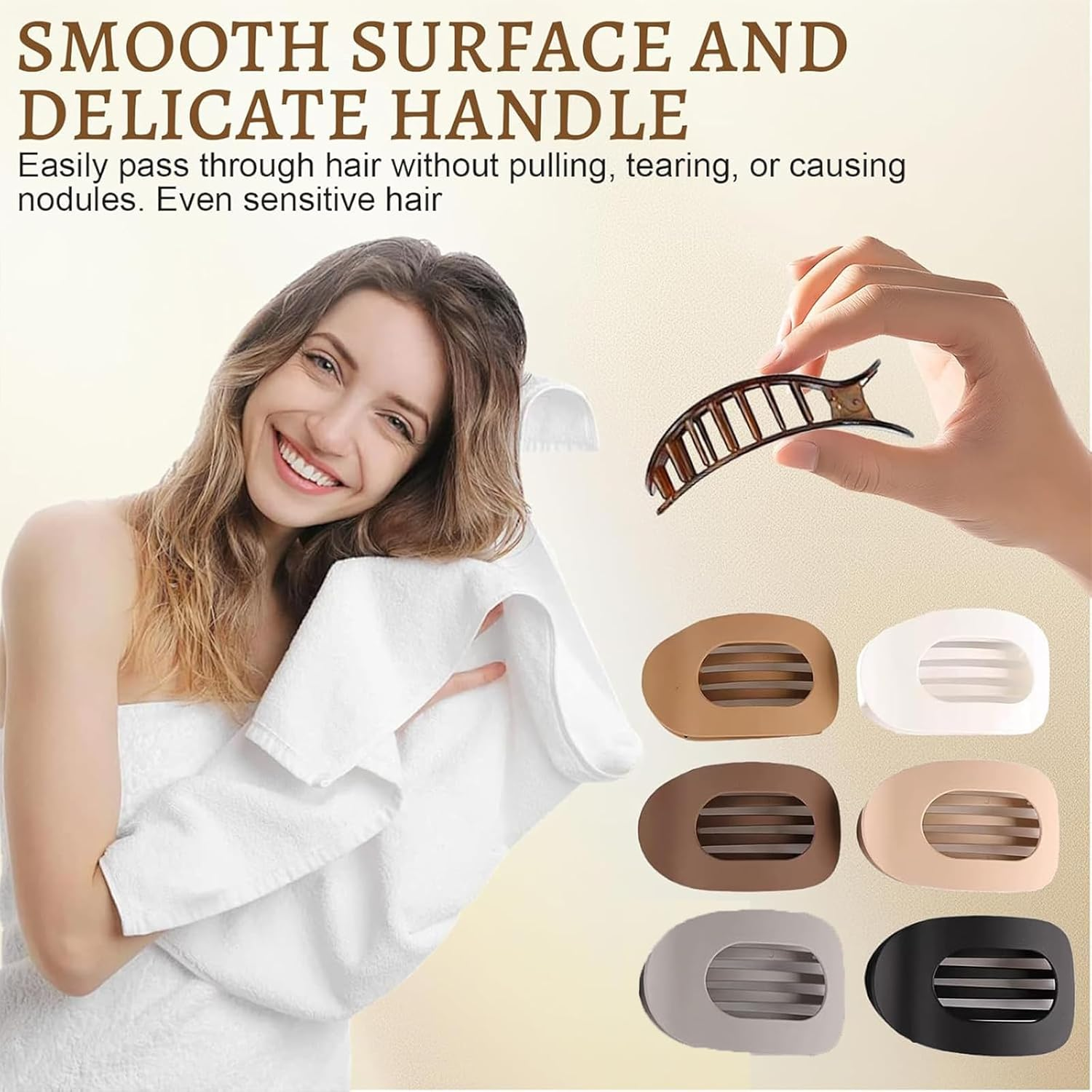 Pack of 6 Flat Hair Clips for Women, Hair Clip, Flat Claw Clip, Strong Hold Women'S Hair Clips, Hair Clip for Thick and Thin Hair image number 1