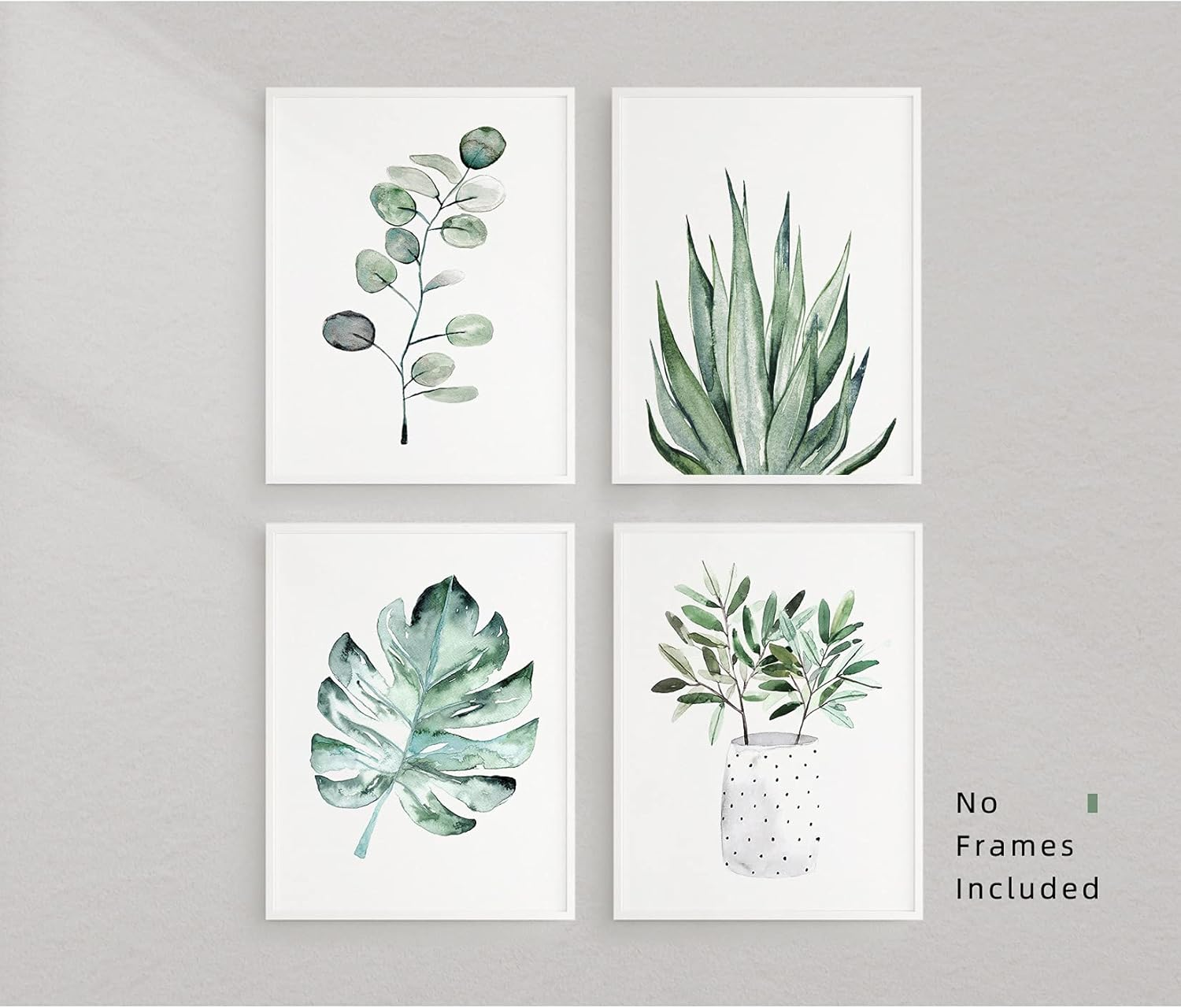 ARTZONE Botanical Posters Plant Prints Canvas Paintings Wall Art for Living Room Decor for Bedroom Aesthetic Boho Wall Decor Minimalist Wall Art Plants Leaf (Set of 4Pcs)-Unframed-8"X10" (Option 2)