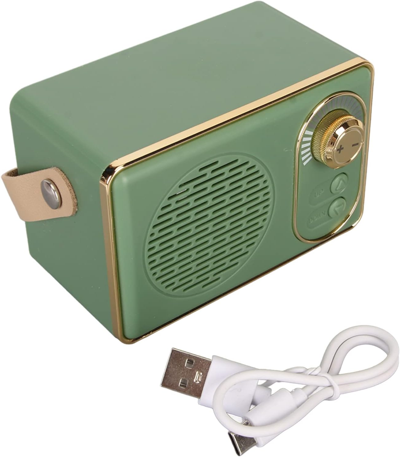 Retro Bluetooth5.0 Speaker with AUX USB Rechargeable MP3 Player, Vintage Mini Desktop Speaker, Portable for Camping Party Gift (Rose)