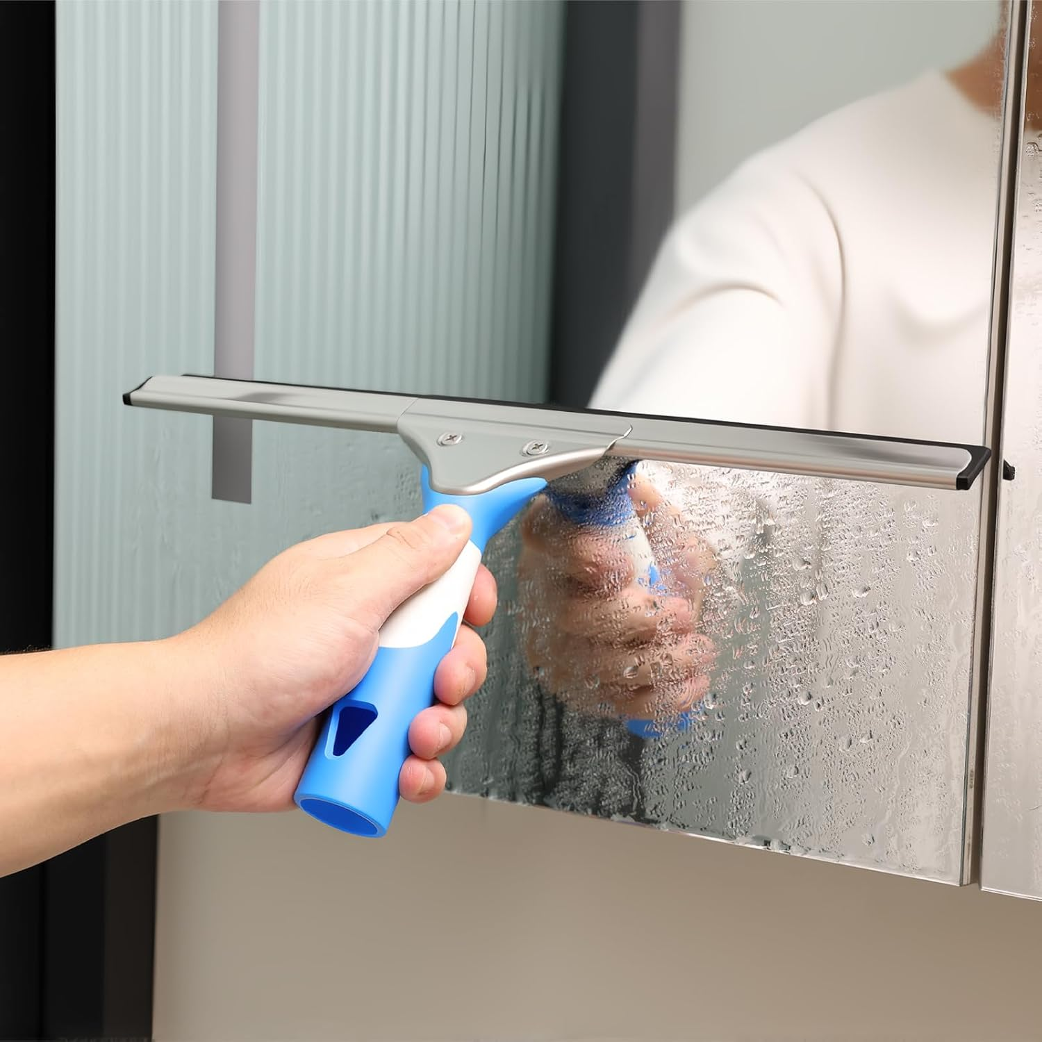 Mitclear Professional Window Squeegee 6IN, Stainless Steel Wiper with Silicone Squeegee Blade, Window Cleaner Tool, Window Cleaning Equipment for Home Bath Shower Glass Door Mirror Tile Kitchen Car image number 3