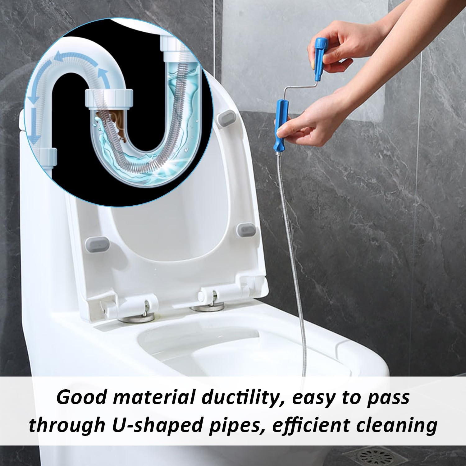 AIRTILY 1-Piece Spring Excavator, 2-Piece Excavator Hooks, Pipe Cleaning Tools, Household Items, Suitable for Sinks, Bathtubs, Drains image number 4