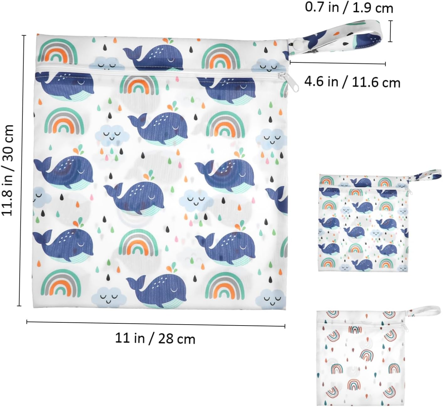 Ibasenice 2Pcs Diaper Bag Organiser Pouches Travel Laundry Bags Nappy Caddy Zipper Closure Diapers Pouch for Swimmers Daycare image number 6