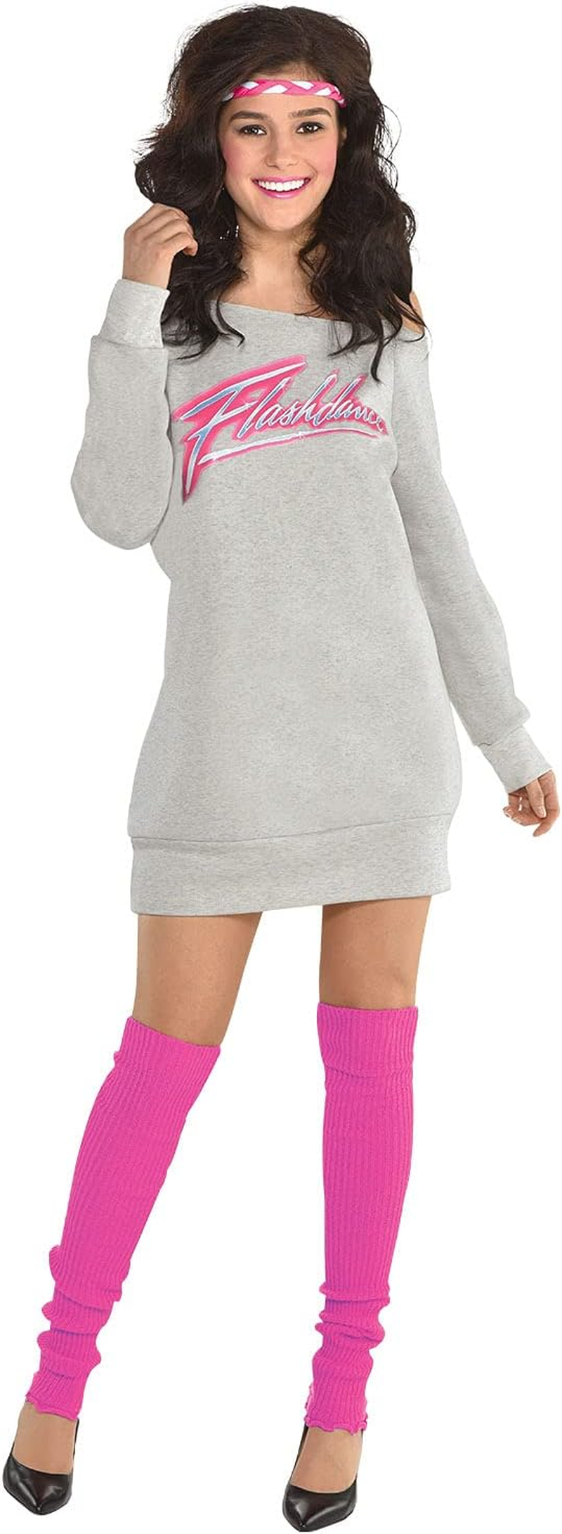 Amscan Flashdance Women'S Costume, 12-14,Grey/Pink image number 3