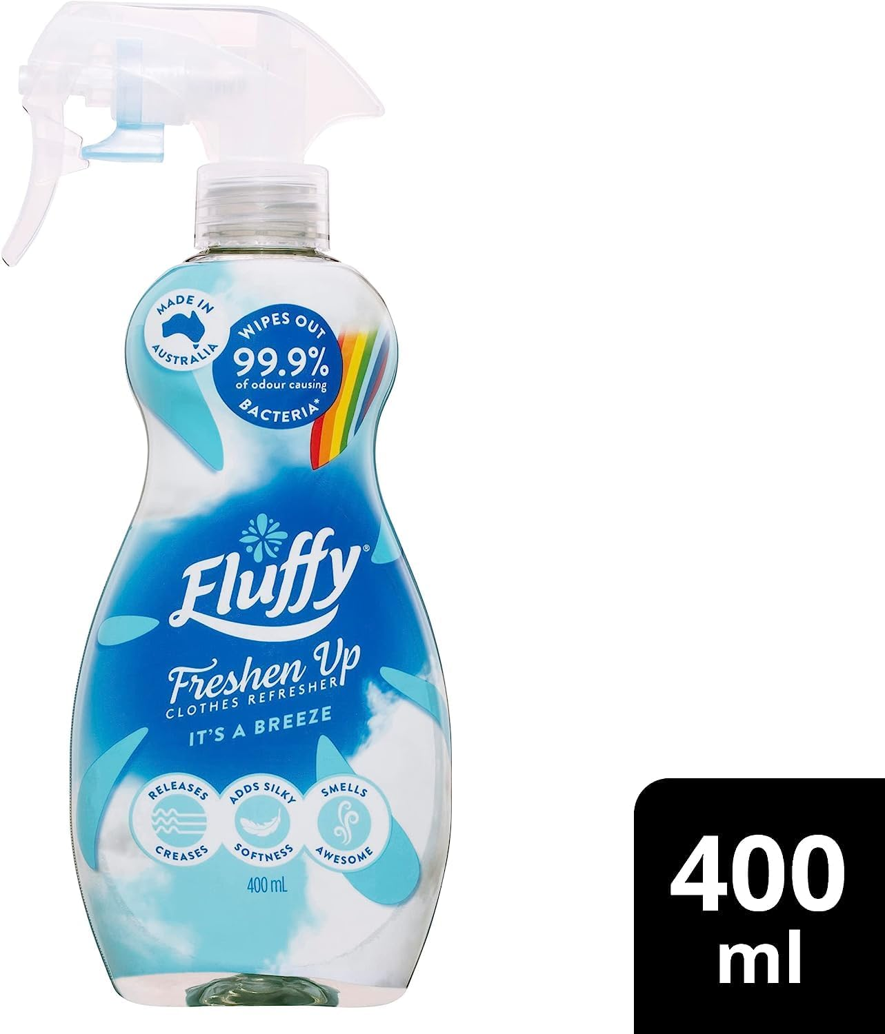 Fluffy Clothes Refresher Liquid Spray, 400Ml, It'S a Breeze, Freshen Up image number 2