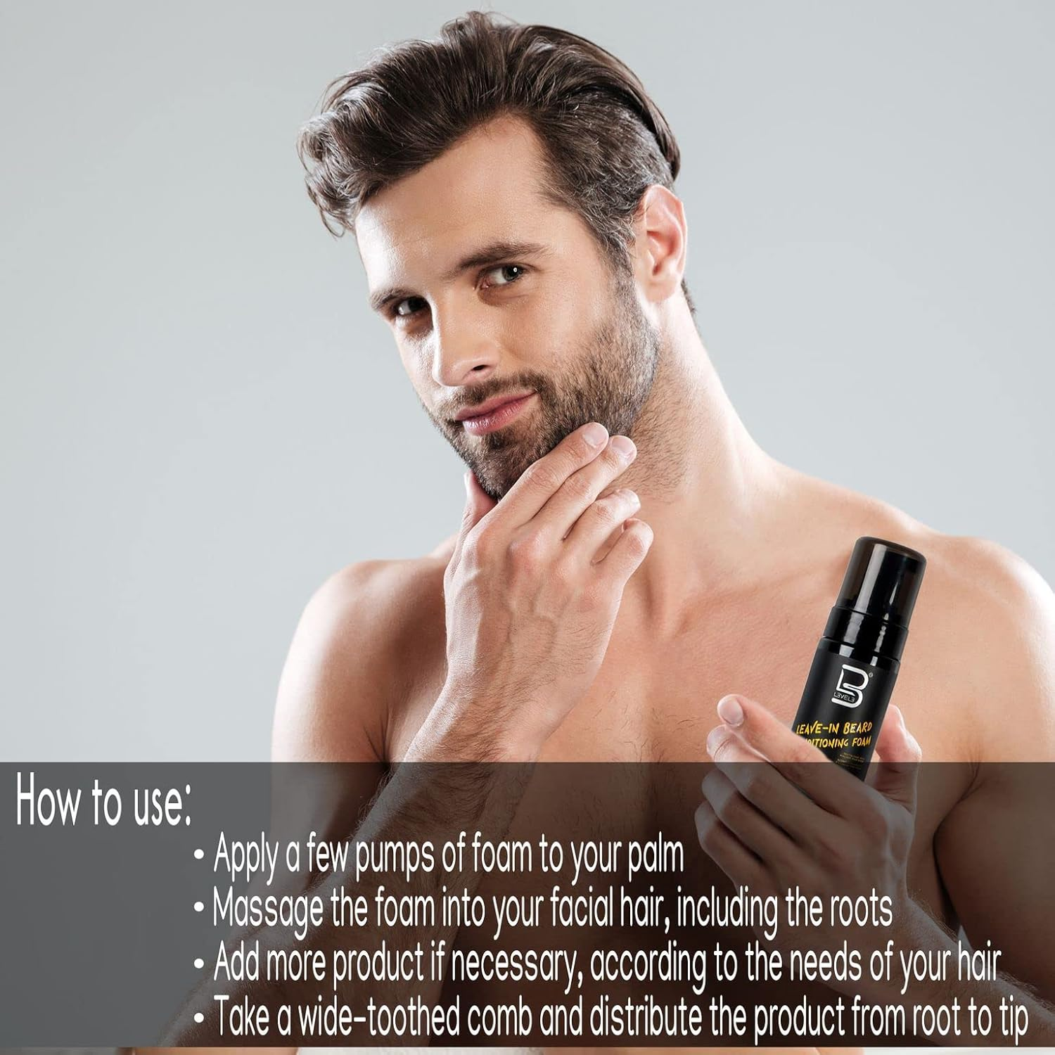 L3VEL3 Leave-In Beard Conditioning Foam 150 Ml image number 1