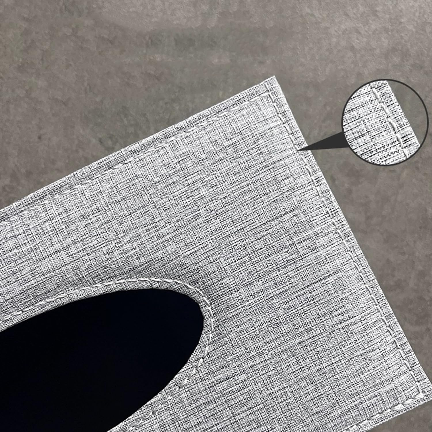 PU Leather Tissue Box Holder, Rectangular Napkin Holder Pumping Paper Case Dispenser, for Home/Office/Car Decoration (Grey)