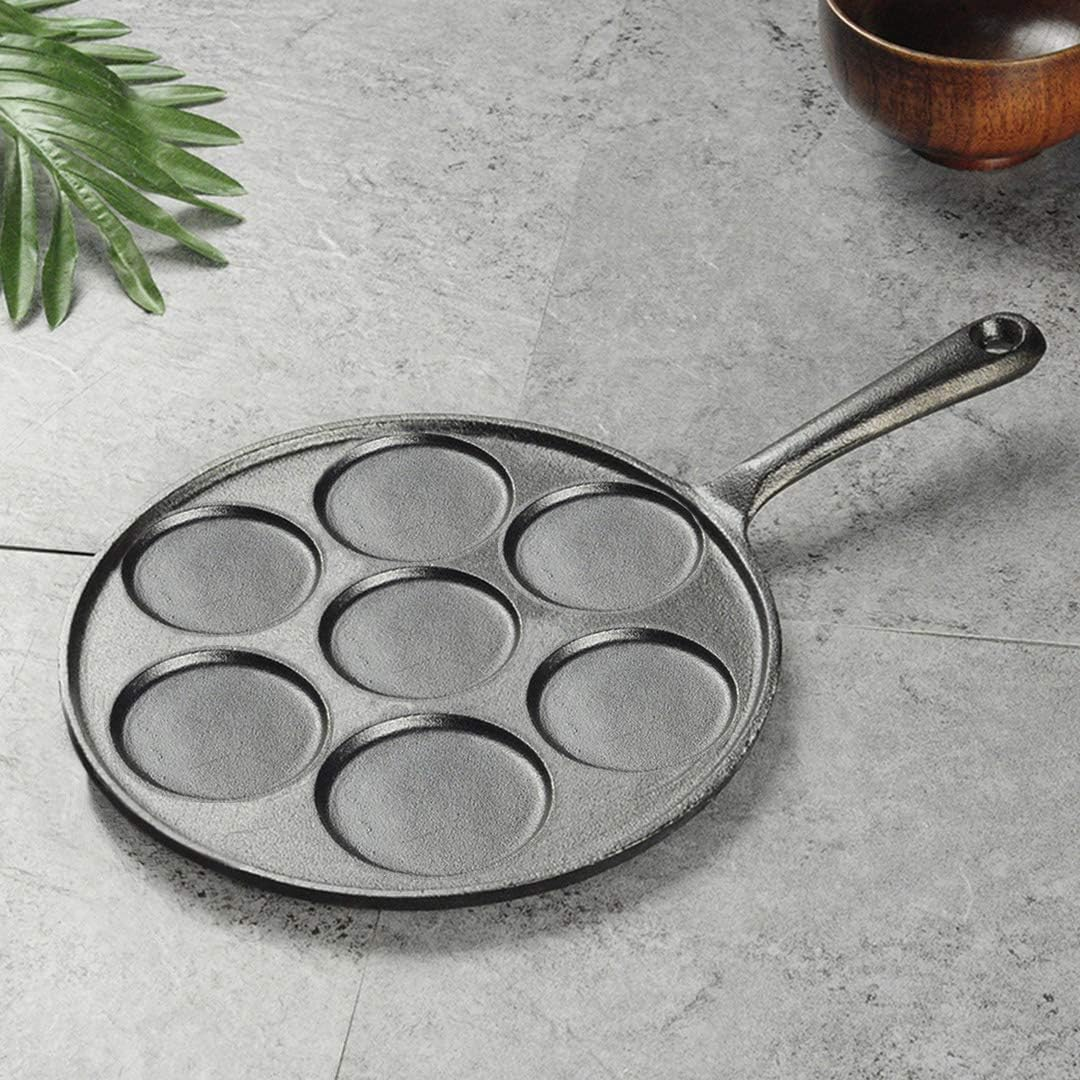 SOGA 23Cm Cast Iron Takoyaki Fry Pan Octopus Balls Maker 7 Hole Cavities Grill Mold image number 2