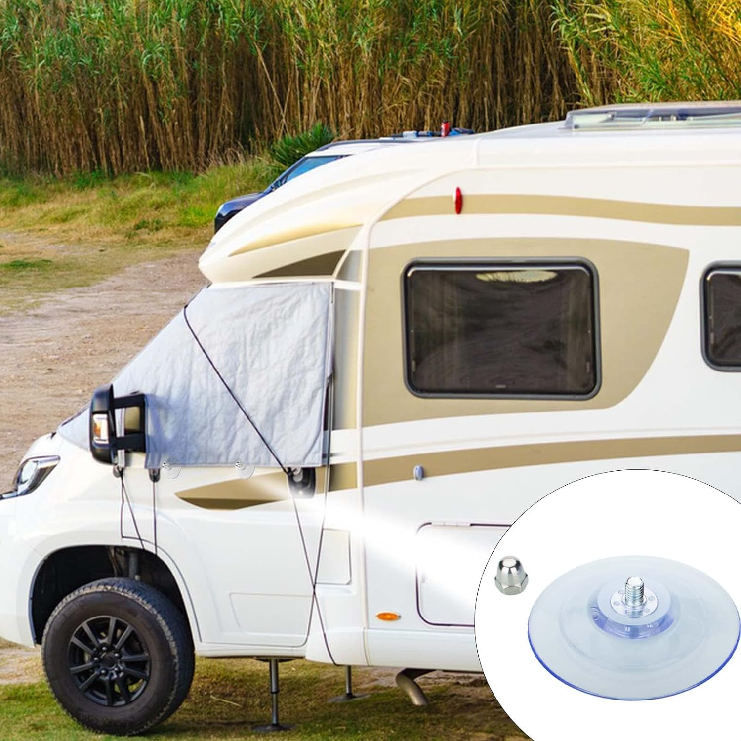 Accencyc Large Suction Cup with Screws 85Mm/ 3.4" Plastic Suction Pads 4 Pack Clear PVC Sucker Pads with M8 Screw Nut Extra Strong Adhesive Glass Suction Holder image number 6