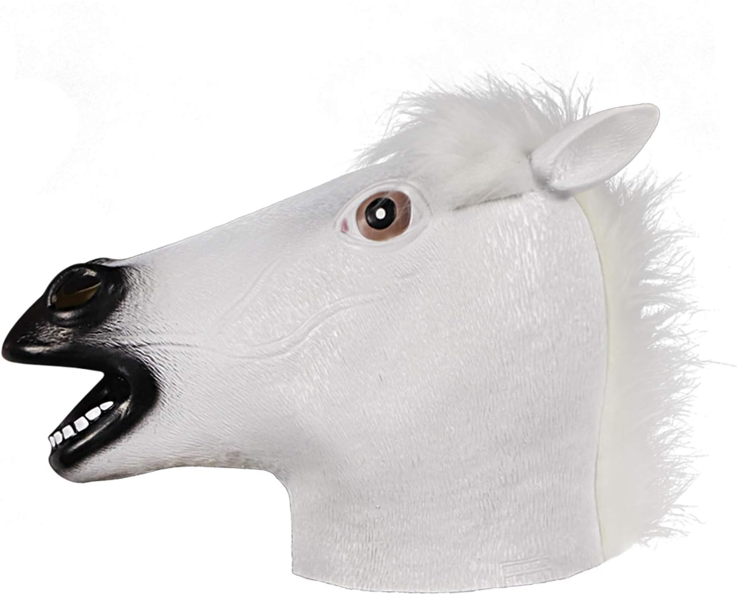 Molezu Brown Horse Mask, Creepy Horse Head Mask, Rubber Latex Animal Mask, Novelty Halloween Costumes Bojack Horseman Mask image number 3