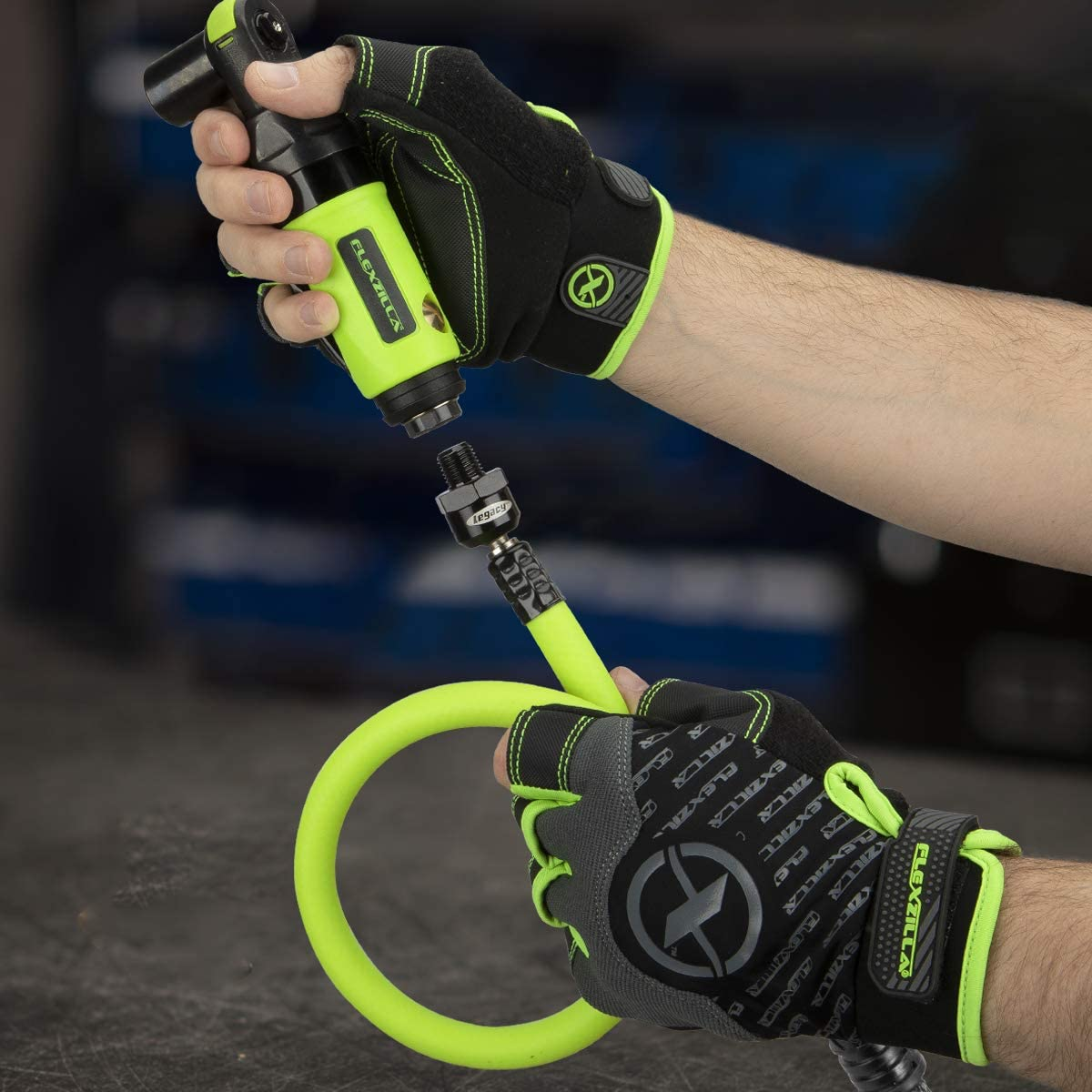 Flexzilla Ball Swivel Whip Air Hose, 1/4 In. X 4 Ft. (1/4 In. MNPT Ball Swivel X 1/4 In. FNPT Ends), Heavy Duty, Lightweight, Hybrid, Zillagreen - HFZ1405YW2B image number 4