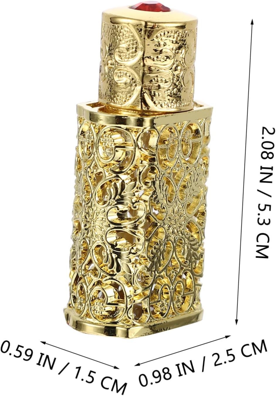 GARVALON 3Pcs Essential Oil Spray Bottle Hollow Flower Engraving Perfume Dispenser for Travel Leak Aromatherapy Container Gold Finish for Crafts And image number 4