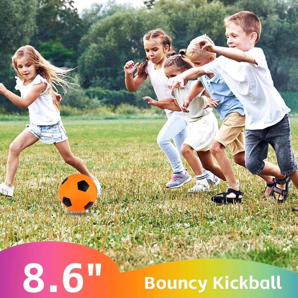 OSDUE Bouncy Kickball, PVC Children'S Play Ball, Multicoloured Rainbow Ball Children, Rainbow PVC Soft Ball for Children, Football Softball, Children'S Ball for Indoor and Outdoor Use (8.6 Inches) image number 5
