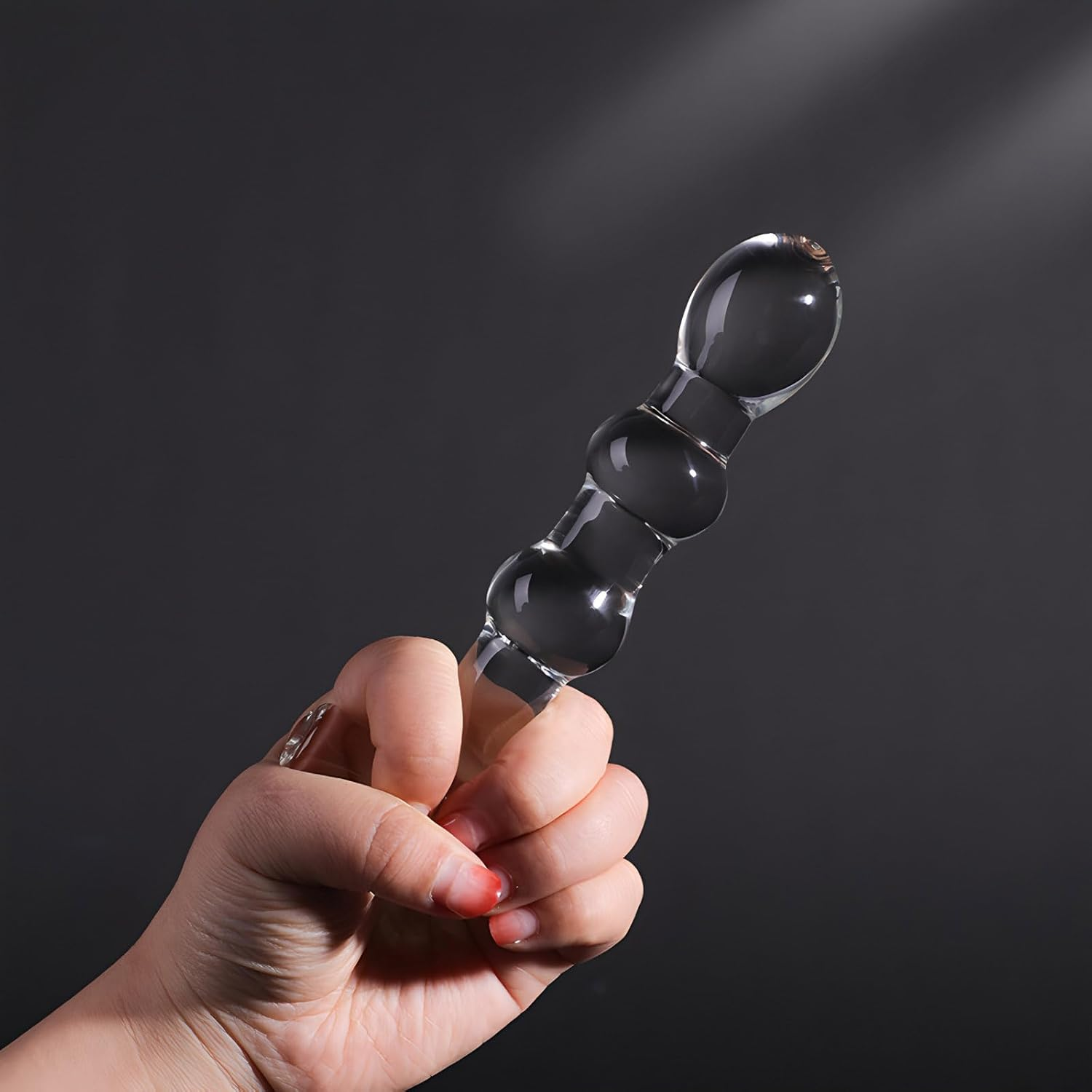 Glass Dildo Anal Plug - 15Cm Crystal Clear Temperature Play Toy for G-Spot & Prostate Stimulation, Sensual Massage Beads for Men, Women & Couples (Special Shape) image number 3