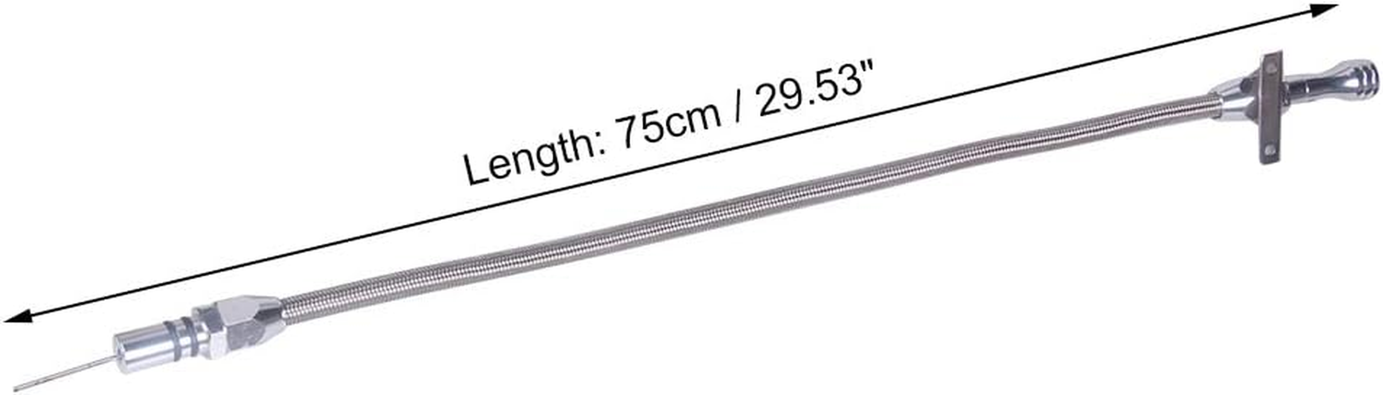 RAYWE Transmission Dipstick Stainless Braided Firewall Flexible Dipstick TH350 TH-400 700R4 Tranny SBC BBC Trans Replacement for Chevy GM