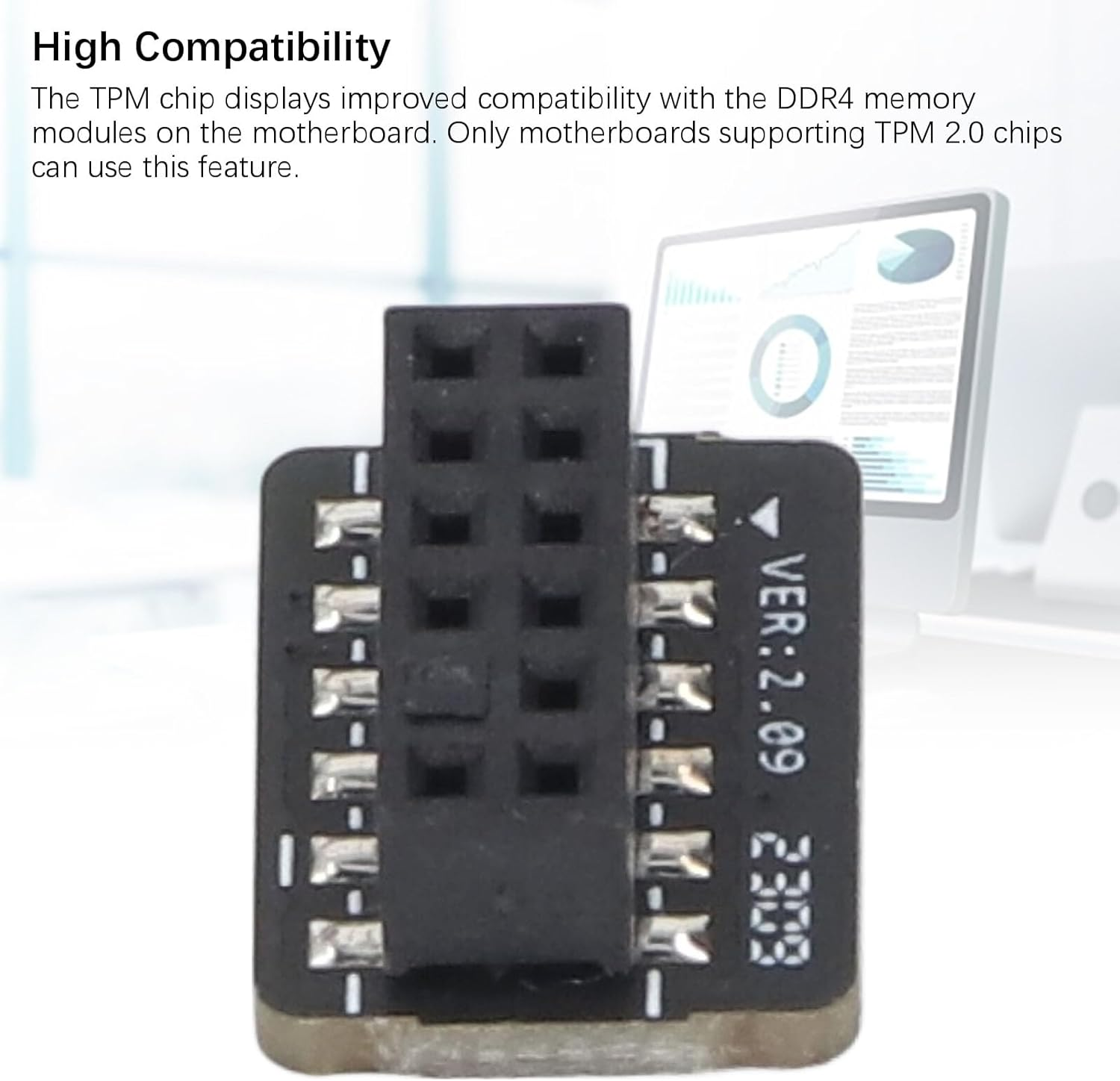 TPM 2.0 Encryption Security Module, SPI 12Pin Security Module for A520, B550, WRX80, X570S, B650, TPM Securitymodule for Motherboard image number 4