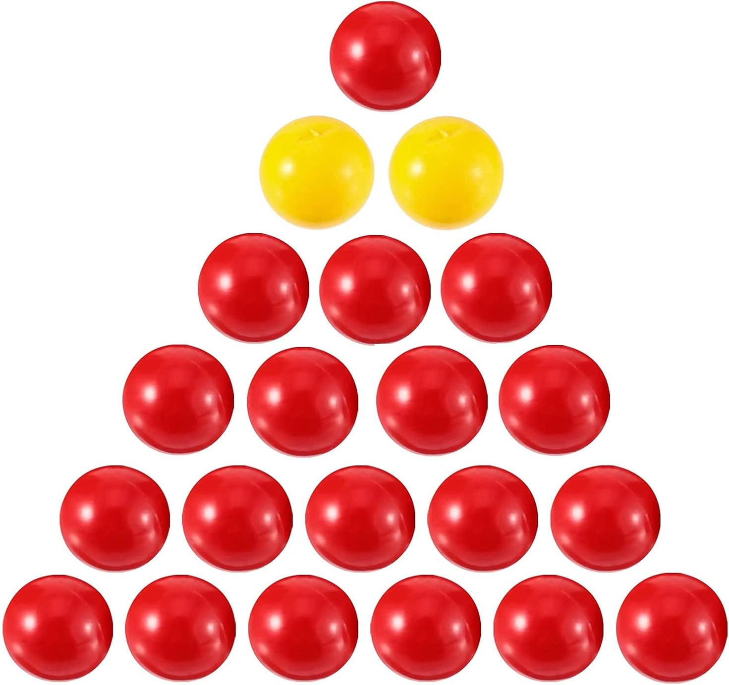 21 Pieces Game Replacement Balls 1 Sets (19 Red and 2 Yellow) Game Replacement Marbles Compatible with Hungry Hungry Hippos - Perfect Replacement Game Balls.