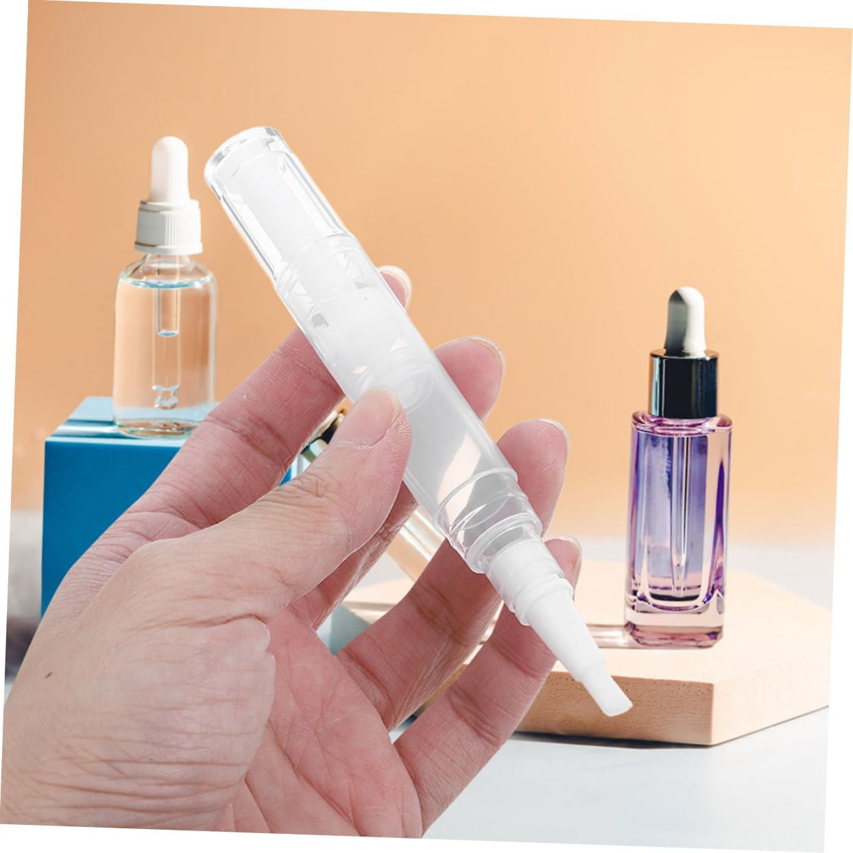 SOLUSTRE 5Pcs Nail Oil Applicator Pen for Easy Manicure Multi-Functional Pens for Cuticle Oil Serum and Foundation Compact for Travel Use image number 2