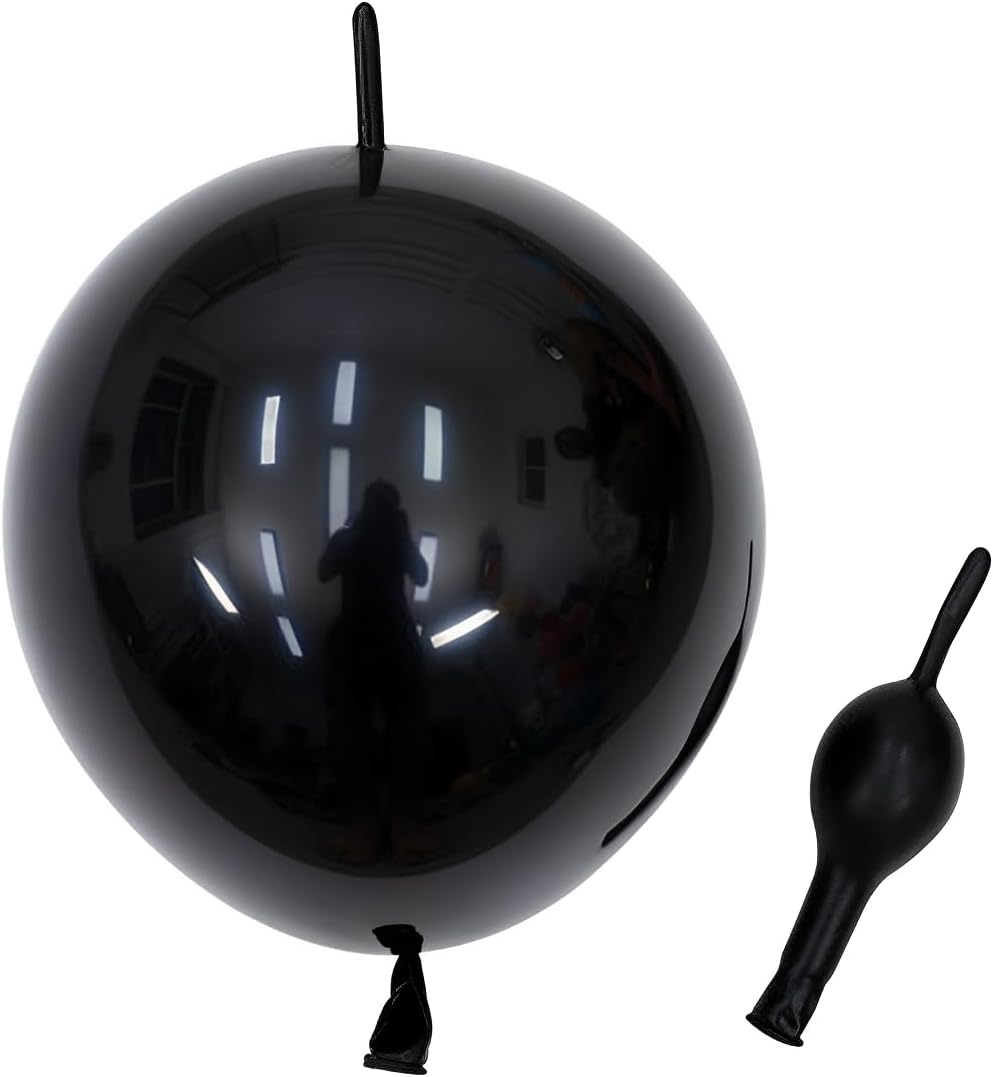 100 Pcs Link Balloon Linking Balloon 6 Inch Quick Link Latex Balloon，For Wedding, Birthday, Bridal Shower, Halloween, Christmas, Party Festival Decorations (Blue-6In)