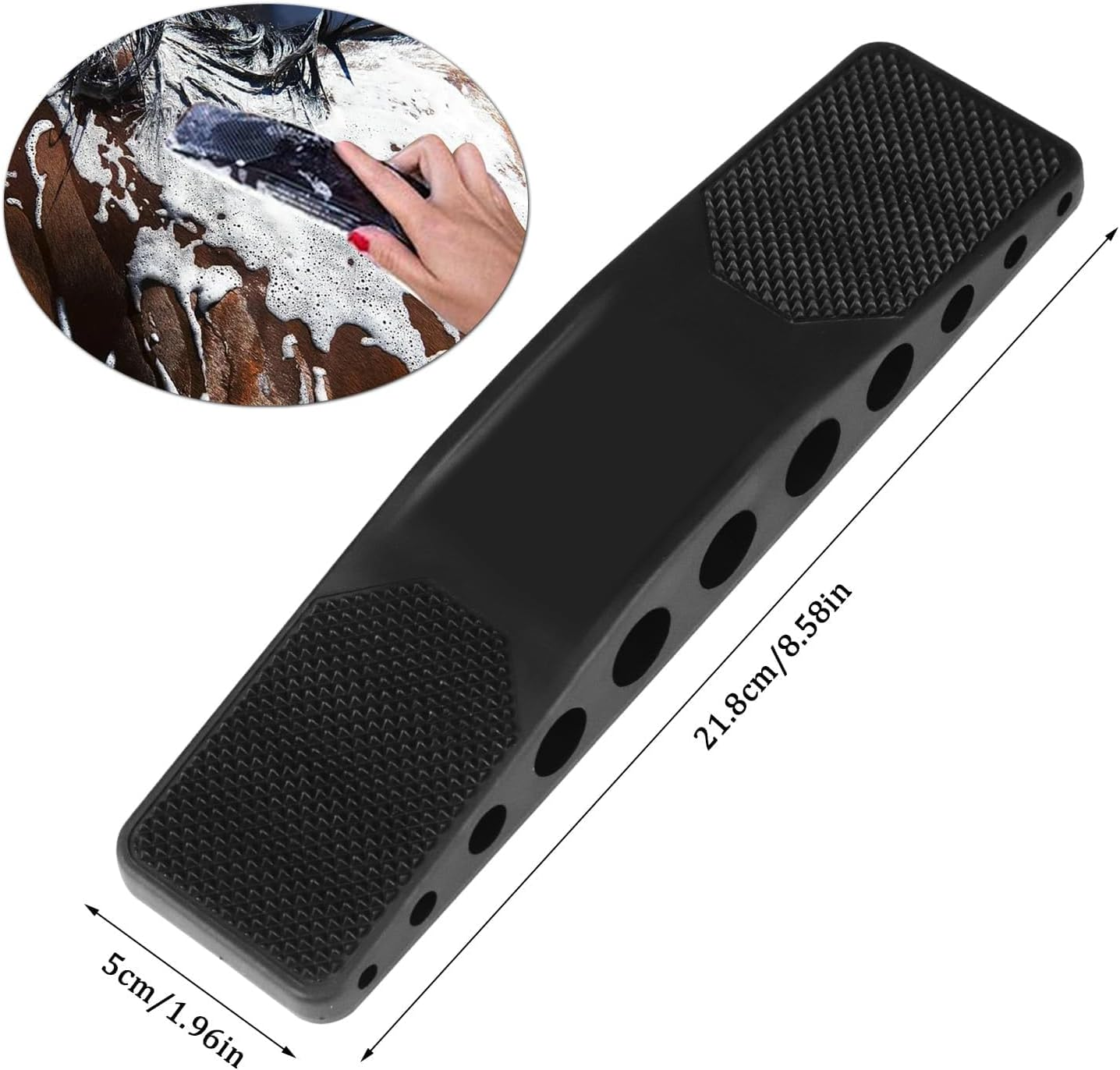 LATRAT Horse Brush, 6 in 1 Brush Horse in Rubber, Removal of Loose Hair on Horses from Horse Brush, Groomer for Horses, Pets, Dogs Massage Comb Grooming image number 5