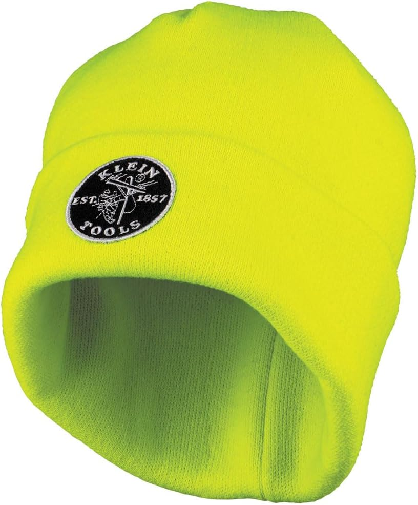 Klein Tools Heavy Knit HAT HI-VIS Yellow Patch Logo image number 4
