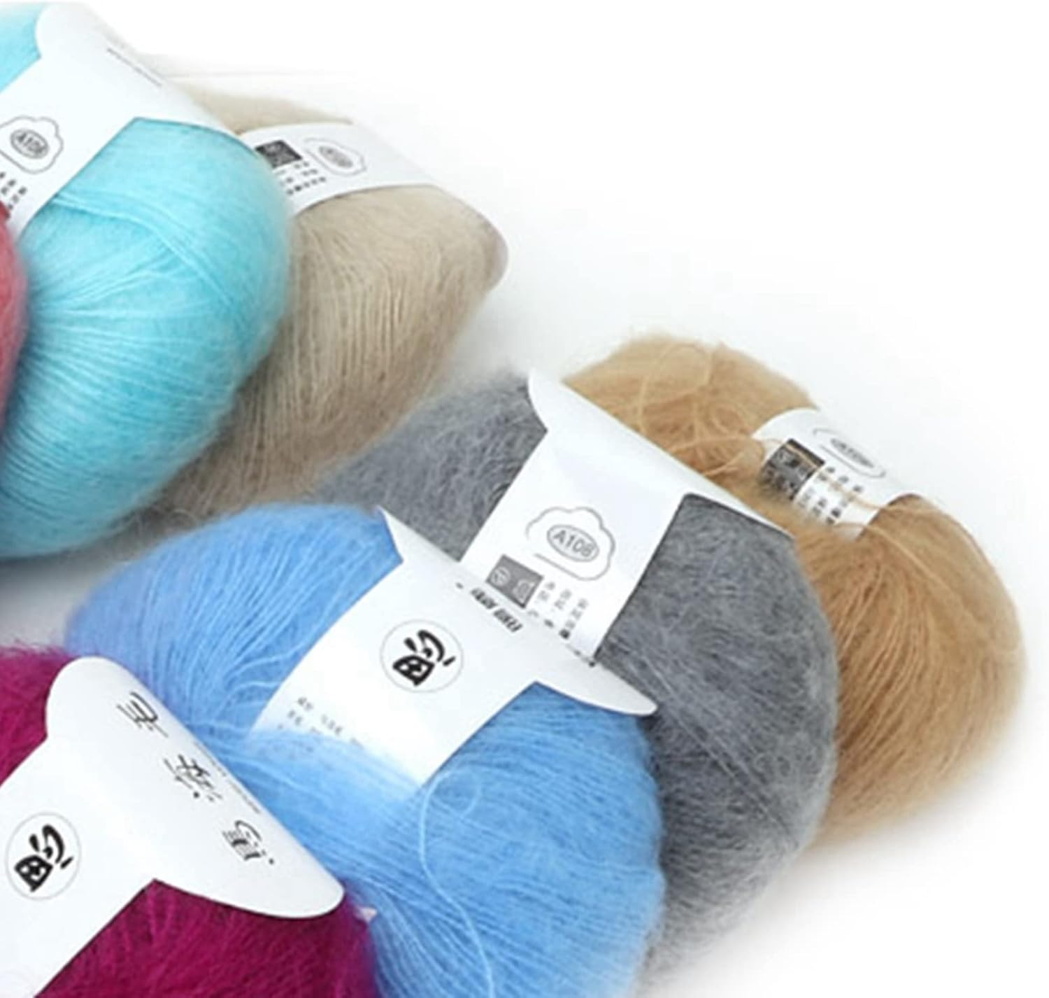 Trisar Soft Lightweight Mohair Wool Blend Knitting Yarn, anti Pilling & Shrinkage, Hand Washable, 12 Colors a Set image number 5